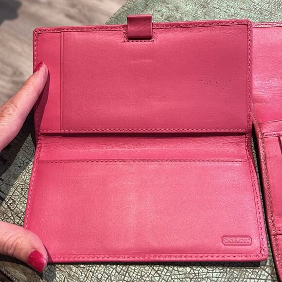 Coach Soho Pleated Ashley Leather Tri-Fold Envelope Wallet Derp pink - Picture 7 of 8